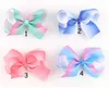 Little baby girls Halloween rainbow color satin bows children colorful hairpin head accessories kids wear 5 inch 210529