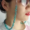 60cm akryl solglasögon kedja kvinnor anti glidläsning glasögon band clip maskhållare nackband snodd