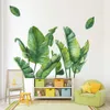 Nordic Green Leaf Plant Wall Sticker Beach Tropical Palm Leaves DIY Stickers for Home Decor Living Room Kitchen 211025