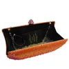 Evening Bags Bag Hot Orange Crystal Clutch for Womens Part Black green purple gray gold 1214