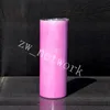 20oz UV Color changing Cup Sublimation Skinny Tumbler White Blank Straight tumblers with lid straw Stainless steel vacuum insulated water bottle