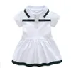 Toddler Girls Dress Tag Kids Clothing Red Green Stripes Child Baby Girl Dresses Brand Children's Clothes