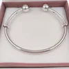 1pcs droppe frakt smycken 925 sterling silver armband kvinnor orm kedja charm pärlor uppsättningar för pandora med logo ale öppna bangle kepsar barn födelsedagspresent 596477