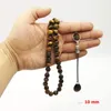 MAN'S TASBIH 2019 Styl Tiger Eyes Naturalny Kamień Muzułmański Różaniec Islam 33 66 99 Koraliki Moda Bransoletki