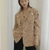 Blazer floreale vintage da donna Khaki Pearl Patch Designer Jacket Coat Fashion Spring Fall Suit Ladies Outwear 210514