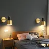 Lampada da parete Lampade a LED moderne in oro Illuminazione domestica vintage Soggiorno Camera da letto Decorazione Bagno Vanity Light Fixture Mount