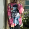Mulheres caem dos desenhos animados animal gato bordado macio pulôver tricotar camisola feminino quente harajuku doce kawaii inverno roupas C-145 211007