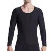 Gymkläder Bantningströjor Herr Midjetränare Body Shaper Viktminskning Fitness Korsett Långärmad Shapewear med dragkedja Fat Burner Top