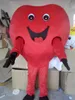 Costume della mascotte del cuore rosso sveglio di Halloween Alta qualità personalizza il personaggio del tema del fumetto Anime Formato adulto Festa di compleanno di Natale Vestito operato