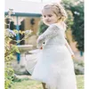 Fille robe de soirée dentelle Tulle à manches longues robe de bal de mode pour mariage princesse enfants vêtements AD002 210610
