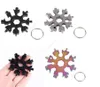 DHL 18 in 1 camp key ring pocket tool multifunction hike keyring multipurposer survive outdoor Openers snowflake spanne hex wrench DAF299