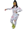 YX9266 European and American women's Tracksuits fashion letters printing zipper sweater sports suit