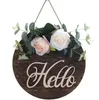 Plaque de porte en bois tournesol Rose maison plaques de porte en bois porte jardin cour suspendue Simulation fleur décoration murale couronne pendentif ferme Widget WMQ1158