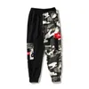 2021 Färg Camo Cargo Pant Mens Baggy Cotton Trousers Hip Hop Harem Casual Hiphop High Fashion Street Male Streetwear Jogger Y0927