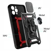 Slide Window Lens Protector Kickstand Ring Holder Hybrid Cases for iPhone 13 12 Pro MAX 11 XS XR Samsung S21 Ultra A10S Work with Magnetic Car Mount