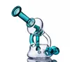 Haisahs 5,5 cali Fioletowe Bongs Heady Szkło Dab Rigs Palenie Rury Recykler Unikalne Akcesoria Papierosowe Bong 14mm Bowl