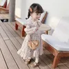 Spring New Baby Girls Floral Chiffon Dresses Children's Long Sleeve Princess Dress Little Kids Cute Ruffles Dress One Piece X522 Q0716