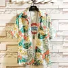 Marca de impressão 2021 verão camisa praia masculina moda manga curta floral solto camisas casuais plus tamanho asiático M-4XL 5xl havaiano211o