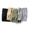 Sommar jogger taktisk last shorts män casual armégreen varumärke kläder bomull lös militär 210713