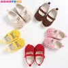 Candy Colors born Baby Prewalker Soft Bottom Anti-slip Shoes Footwear Classic Princess Girl Crib Mary Jane Big Flower Shoes 210713