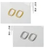 Moda Pequeño Solid Sólido Oval Stud Pendientes Dorado Plata Color Hoop Pendiente para las mujeres Evite la joyería de alergia 2021