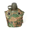 Bottiglia d'acqua 3pcs Outdoor Multi-function Survival Bollitore Bollitore Camouflage Panno Army Green con scatola di pranzo Bottiglie sportive