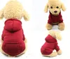 Vêtements pour chiens de compagnie Vêtements chauds pour chiens Sweats à capuche Manteau Poche Vestes Chiot Salopette Petit Costume Animaux Tenues PetSupplies WLL610