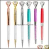 Stylos à bille Fournitures d'écriture Bureau École Affaires Industriel Colorf Diamant Stylo Grand Cristal Papeterie Stylo À Bille Huileux Rotation Twisty Bla