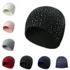 Crystal Beanie Hat Party Winter Warme gebreide muts Dikke zachte stretch Saprkly Bling Skull Caps voor Dames Meisjes