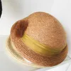 Primavera de pêlo de pêlo da primavera decoração de fino feminina feminina fofo boina chapéu palha de palha bere largura chapéus elob22