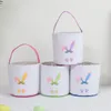 DHL Uroczysty Favor Easter Basket Bunny Drukowanie Torebka Wiadro Nowy Bow Tote Wiadro z uchwytem Wysokiej Jakości Made FY5137 F0225