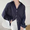 Blusa de gasa a rayas de manga larga Camisa Blusa Mujer Blusas Mujer de Moda Turn Down Collar Oficina Blusa Mujer Tops E113 210426