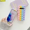 För Samsung Galaxy S21 S20 FE S10 S9 Plus Obs 9 10 20 Ultra 5G Pop Bubble Toys Case Rainbow Beans Cartoon Unicorn Cover8593582