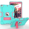 3 en 1 Silicon PC Full Body Case Antichoc Hybride Robot Heavy Duty Enfants Sécurité Robuste Couverture Béquille Pour iPad Mini 2 5 6 Mini6 Pro Air 4 Air4 10.9 11 7 8 10.2 2021 10.5 9.7