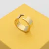 Europe America Fashion Style Lady Women Titanium Steel Engraved Letter 18K Gold Hollow Out Wide Open Rings Storlek US6US9655364