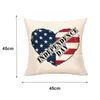 Home Decoration Independence Day Party Cushion Covers National Flag Print Star-Spangled Banner Pillows Cover 45X45CM