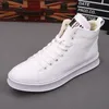 Fashion Newest Men Metal Plate Leather High Tops Causal Boots Spring Brand Designer Party Wedding Dress Shoes Moccasins Punk Rock Sneakers