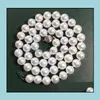 Beaded Neckor Pendants Jewelry 10-11mm White Natural Pearl Necklace 18Inch Bridal Choker Drop Delivery 2021 NRU5O