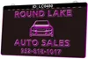 LC0480 Круглый озеро Auto Sales автомобиль света автомобиля подпись 3D гравюра