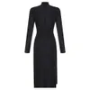 Ocstrade Arrival Long Sleeve Bodycon Bandage Dress Black Sexy Cut Out Woman Rayon Winter 210527