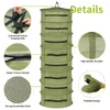 Autres fournitures de jardin 28GF 2/4/6/8 couches Séchage Rack Net Tea Shelf Mesh Zipper Suspendu Séchoir à plantes