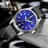 Mecânica automática dos homens de Sapphire Cristal de aço inoxidável NH35 Piloto Watch1940 Couro impermeável relógio automático homens 210804