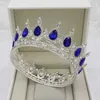 KMVEXO GOLD CRYSTAL Tiaras Barock Round Crown Royal Queen King Crowns Diadem Prom Bröllop Hår Smycken Tillbehör 210707