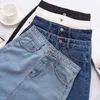 Lucyever Fashion Korean Spring Summer Women Denim Skirt High Waist Mini s Jeans Plus Size Harajuku Cotton Girls Black 210621