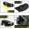 Airsoft Tactical Goggles strzelanie okularów motocykl wiatroodporna paintball CS Wargame Goggle 3 soczewki czarne opalenizny Green3487085535096
