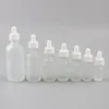 Garrafa do conta-gotas do vidro de gelo 12 x para os frascos do conta-gotas do líquido com pipeta para o óleo essencial do perfume cosmético 100ml 50ml 30ml10ml