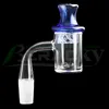 Beracky fumar beveled borda de quartzo Banger com vidro UFO CAP / terp pérolas 4mm inferior 25mmod unhas para plataformas petrolíferas dab bongos de água