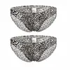 Underpants 2PCS/Set Sexy Mens Underwear Leopard Print Briefs Big Penis Breathable Cuecas Slip Homme Panties Pouch Lingerie