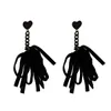 Velours noir couleur grand Long nœud papillon boucles d'oreilles femme Simple conception 2021 à la mode hiver nœud boucles d'oreilles bijoux de mode