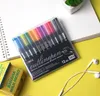 Surligneurs Double ligne stylo couleur main compte rêve contour dessiné papeterie marqueur fluorescent